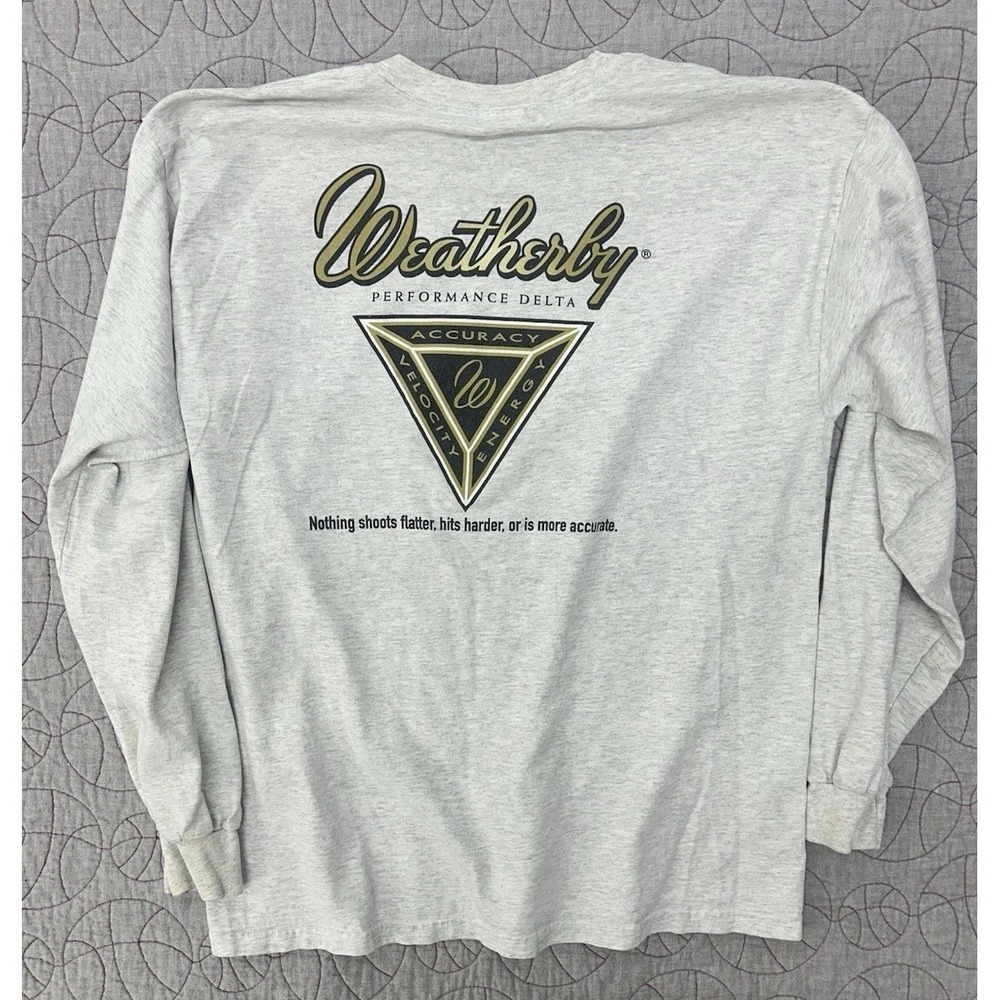 Weatherby Performance Delta Long Sleeve Shirt XL Gray Graphic Hunting Rifle
